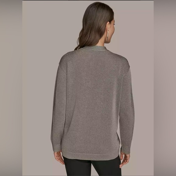 Donna Karan Women's Long-Sleeve Metallic Three-Button Cardigan. Small. NWT. - Picture 4 of 6